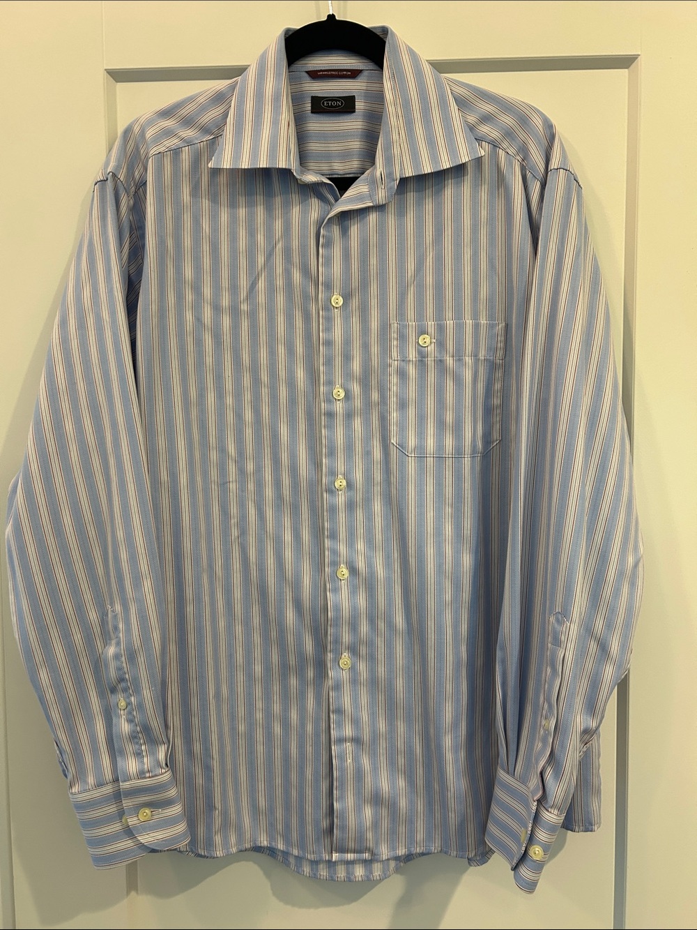 Eton Blue and White Striped Dress Shitt